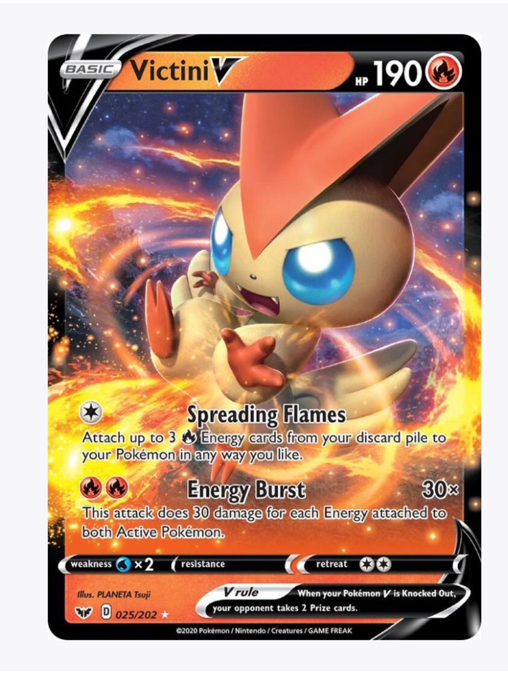 Victini V SWSH01: Sword & Shield Base Set Pokemon Trading Card